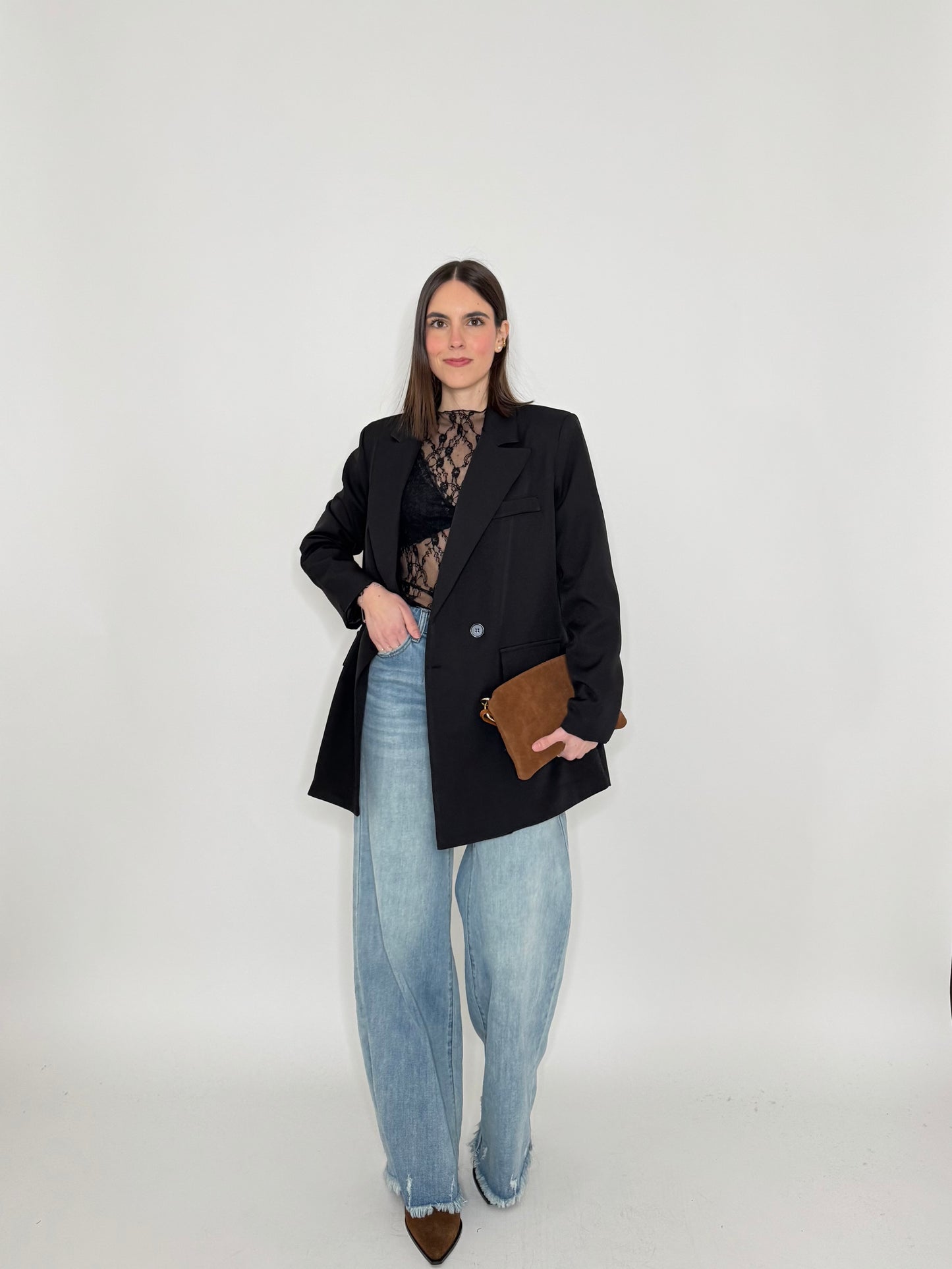 Jeans Wide leg sfrangiato