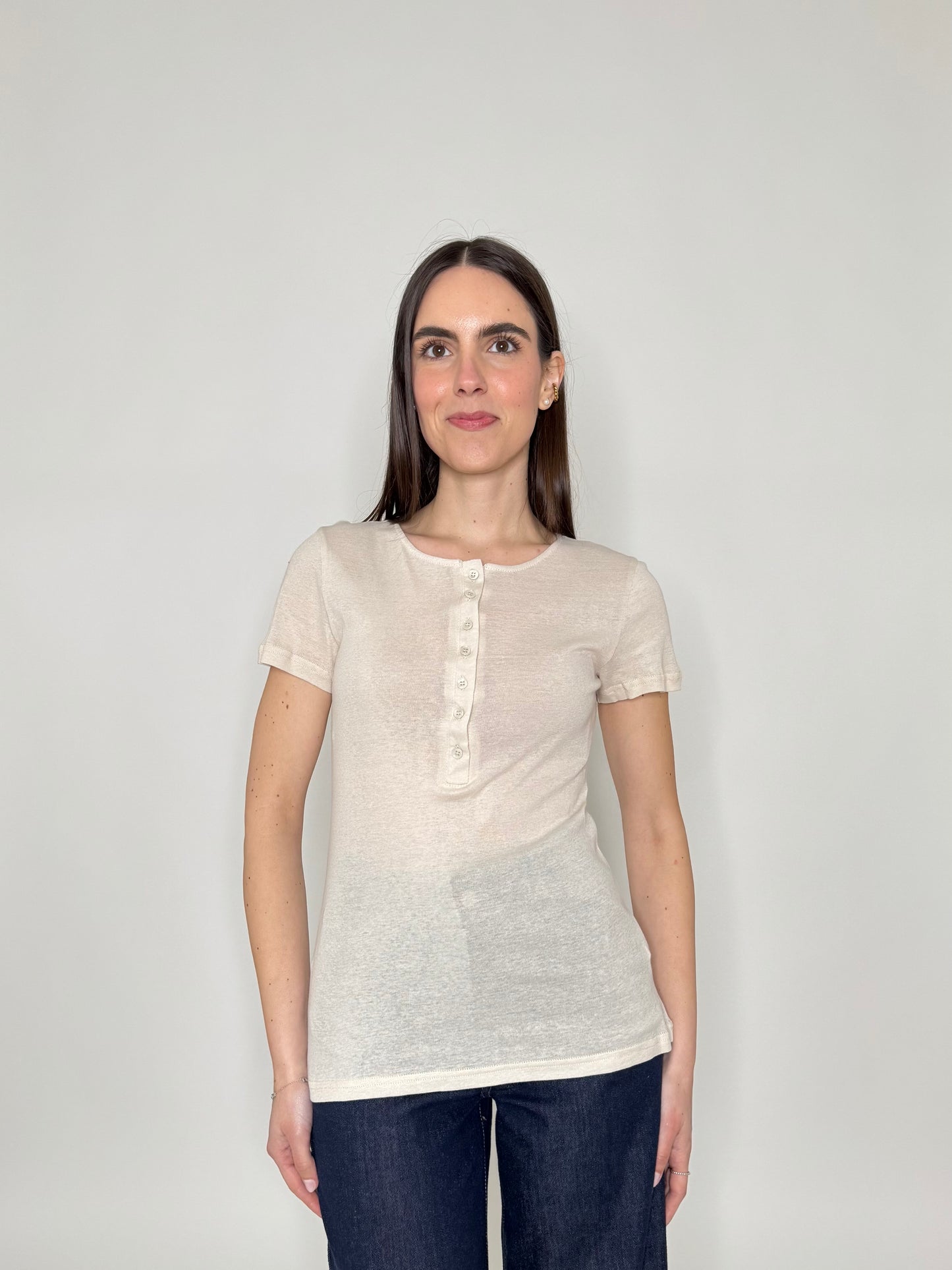 T-shirt Serafina in light 100% cotton Beige