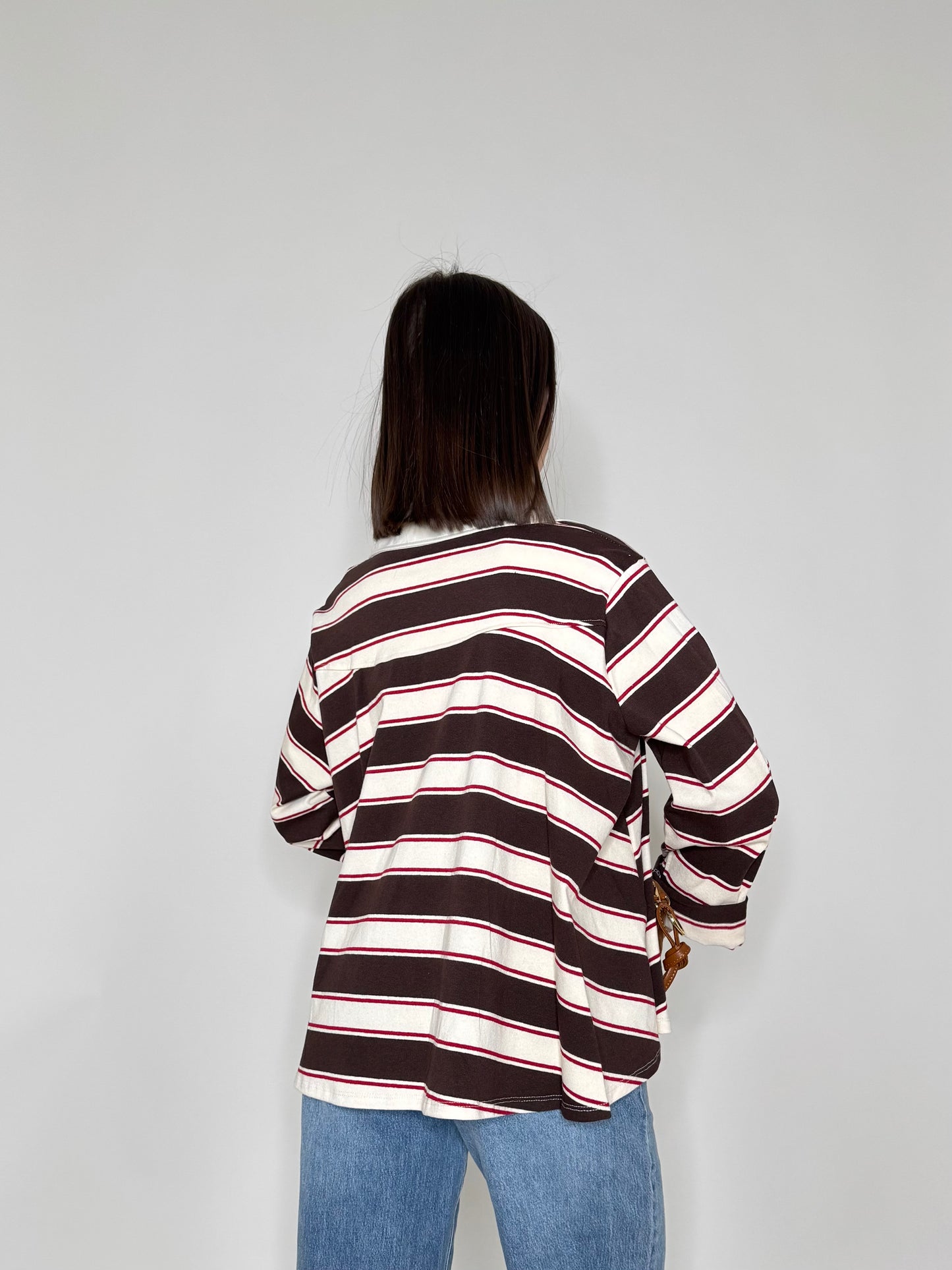 Maglia Polo cotone righe Cioccolato