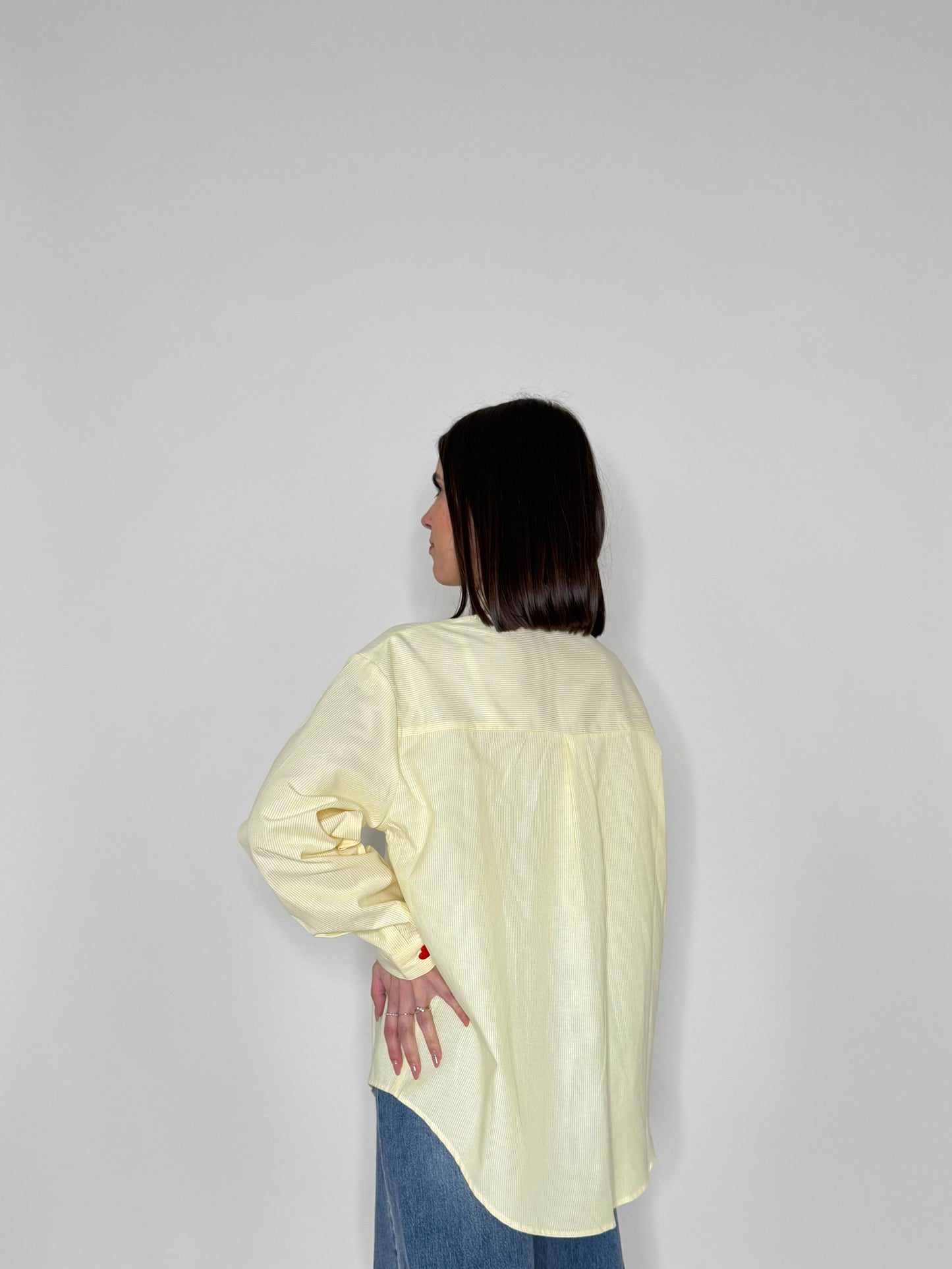 Camicia a righe Dolce vita in cotone Giallo