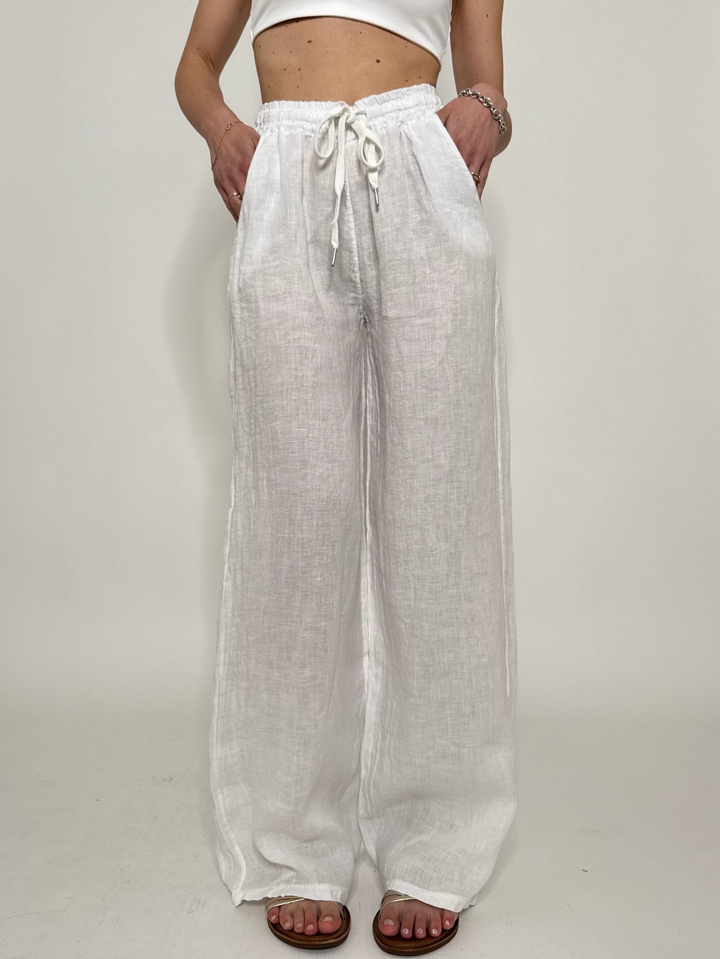 Pantalone in lino Deserto Bianco