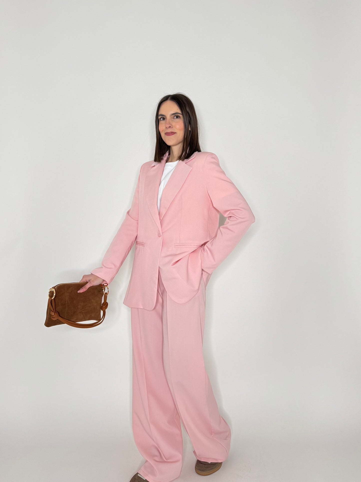 Pantalone palazzo taglio elegante viscosa Rosa