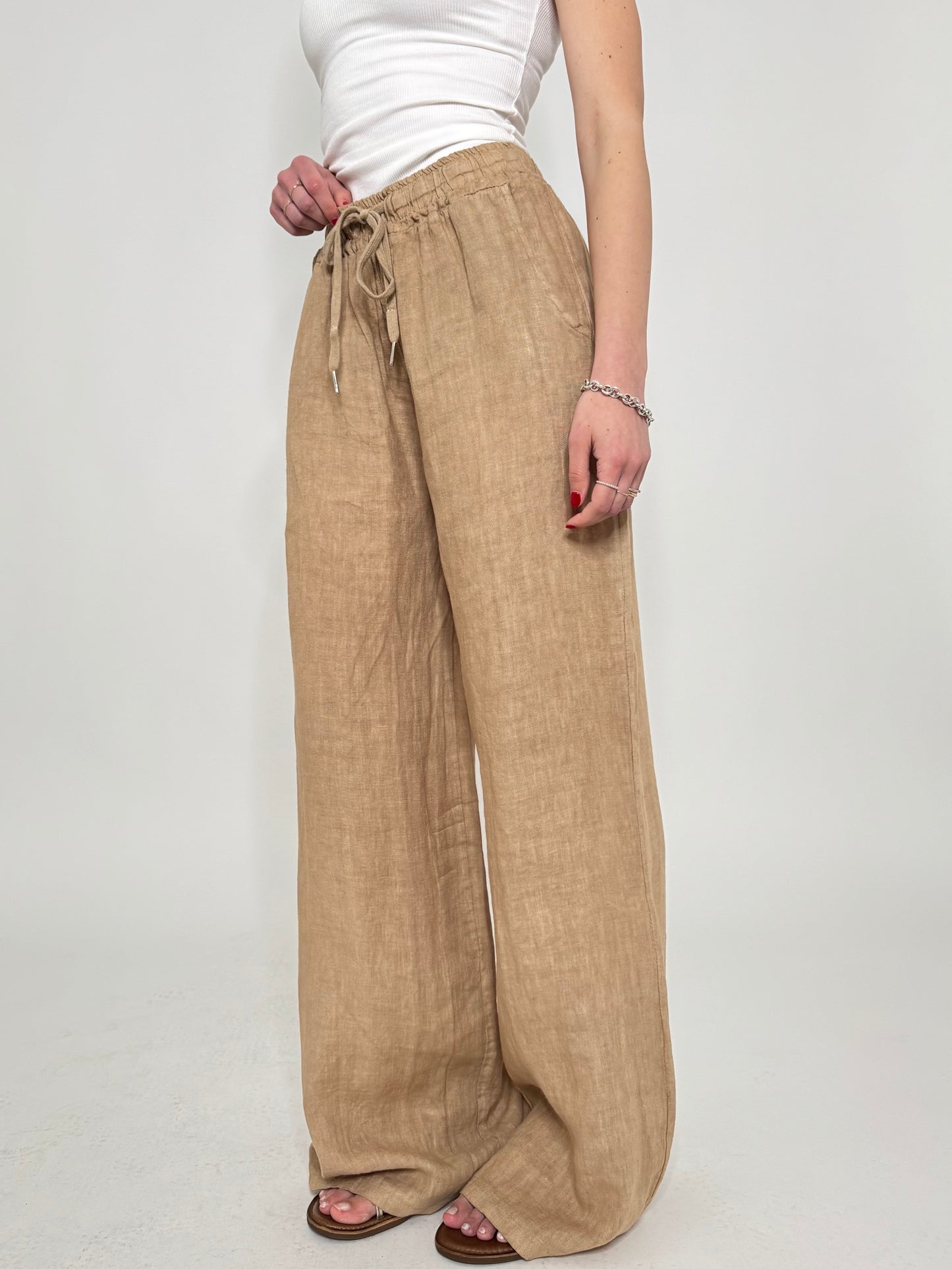 Pantalone in lino Deserto Camel