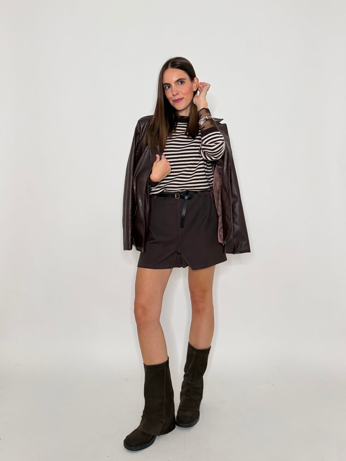 Shorts in morbida viscosa moro