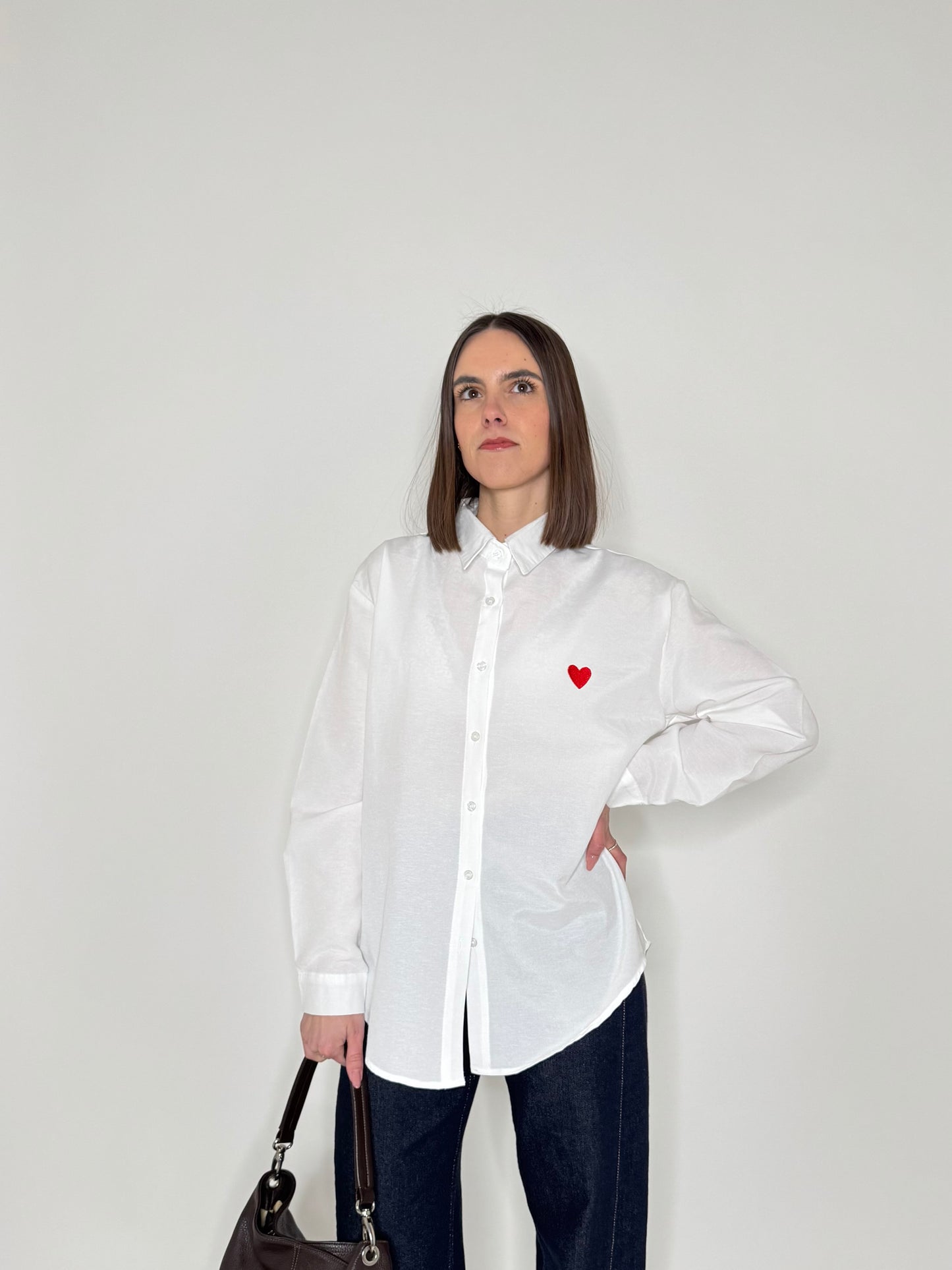 Camicia cuore in cotone Bianco