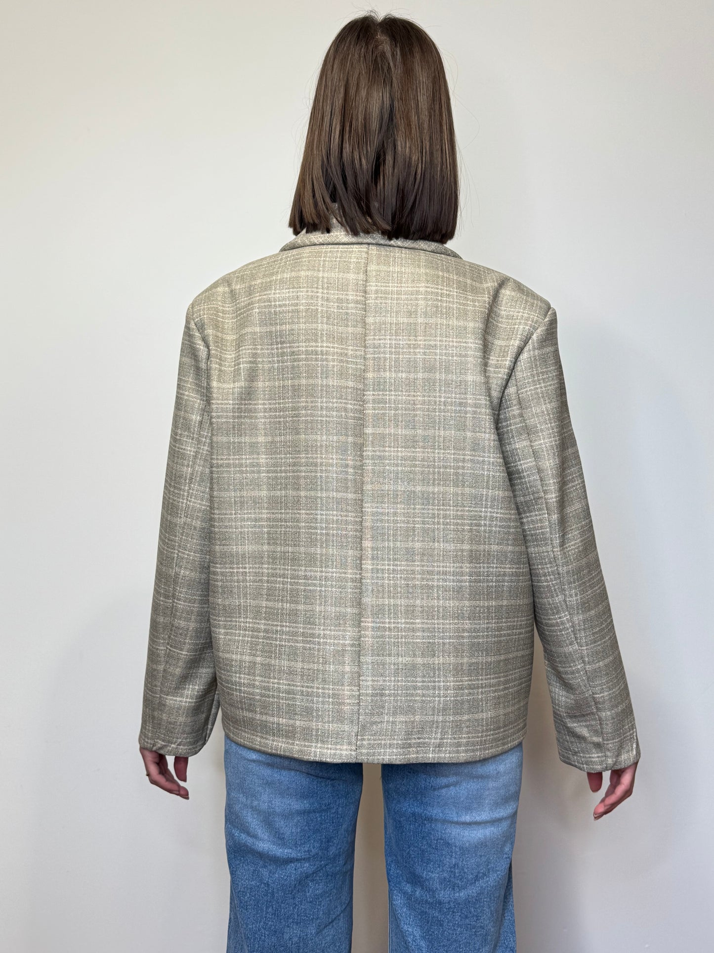 Blazer corto in viscosa toni Beige