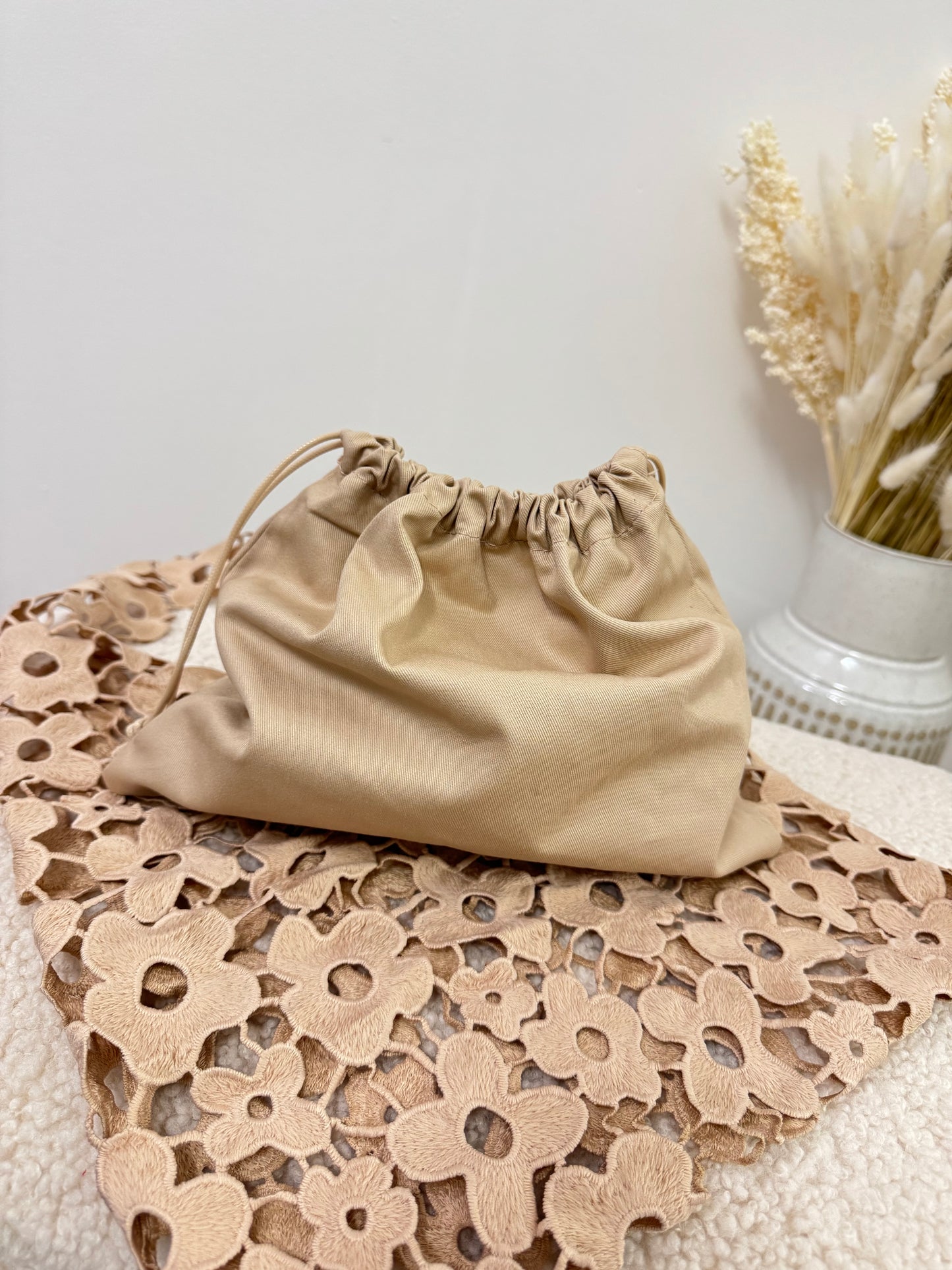 Tote bag effetto macramè floreale Ecrù