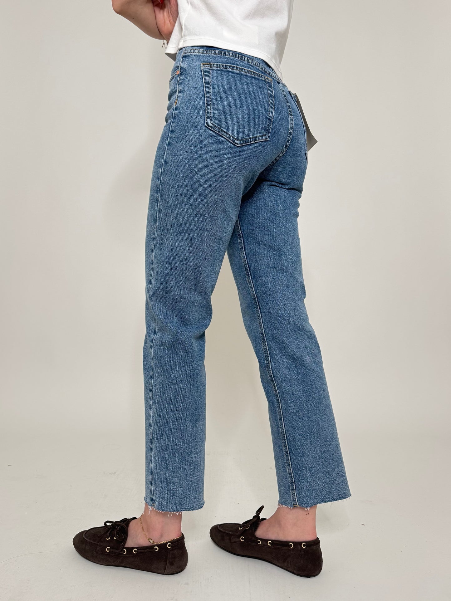 Jeans gamba dritta tela ferma