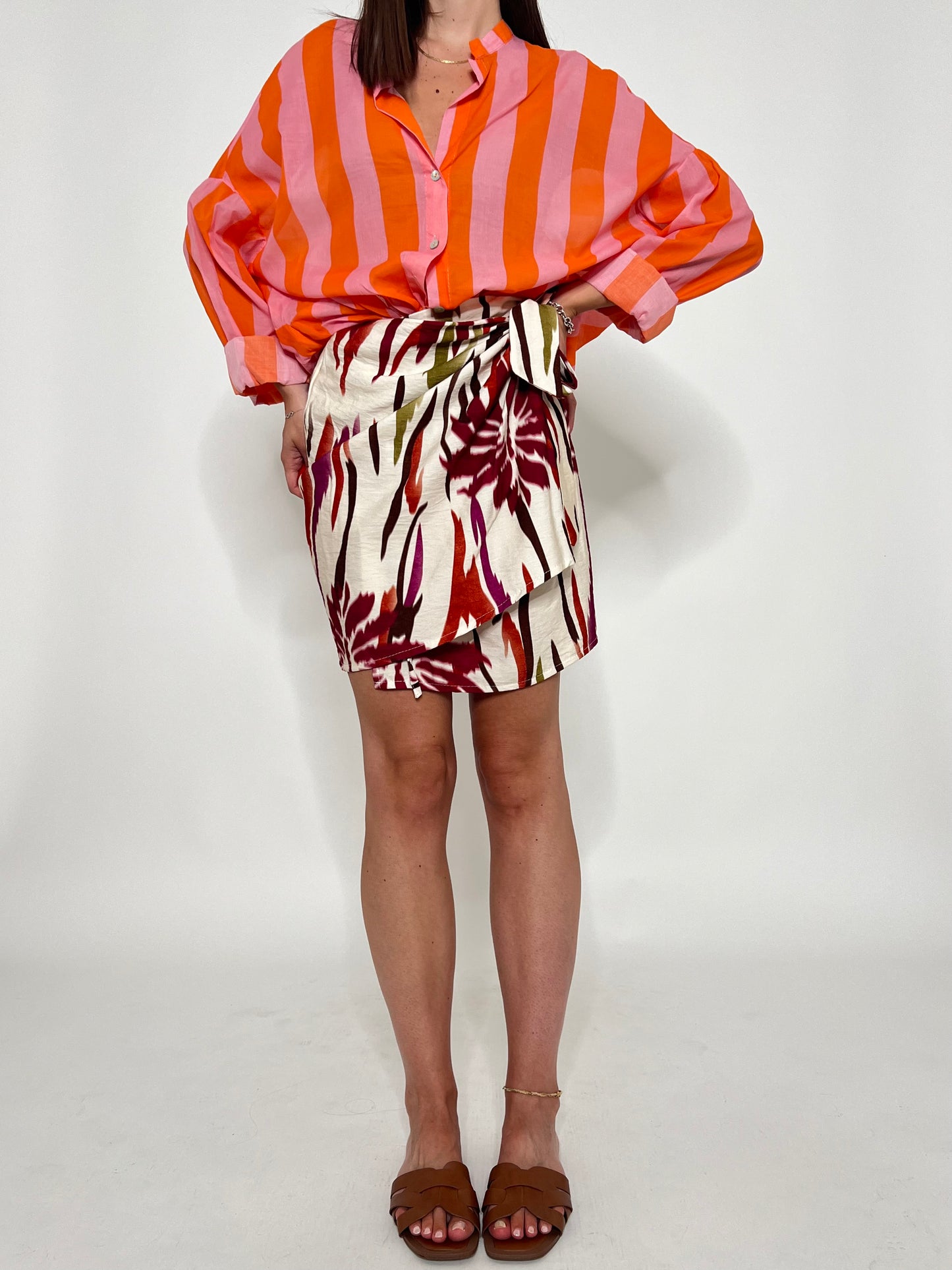 Gonna pareo mini in fresca viscosa tropical