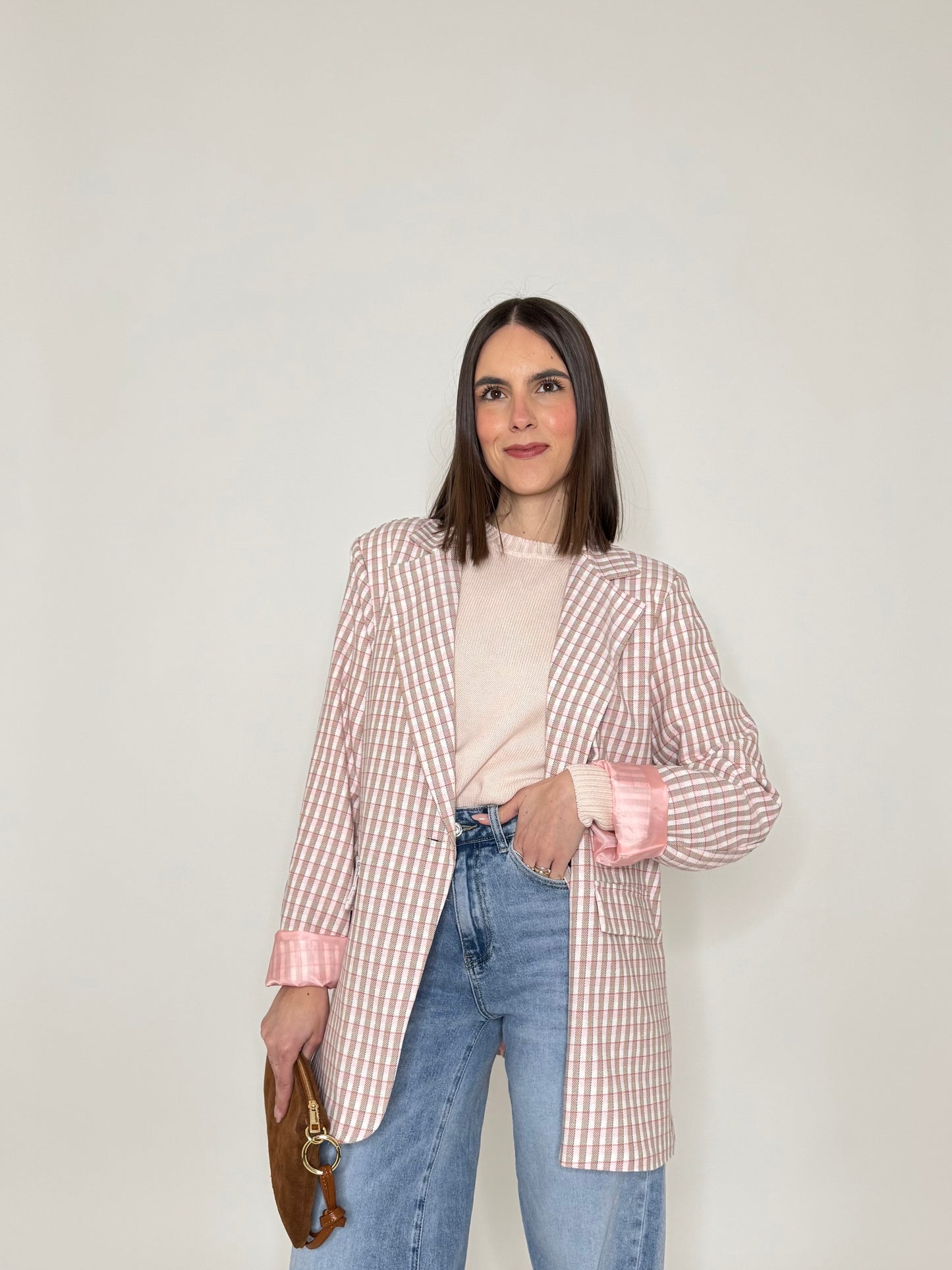 Maglia girocollo in 100% cotone Rosa