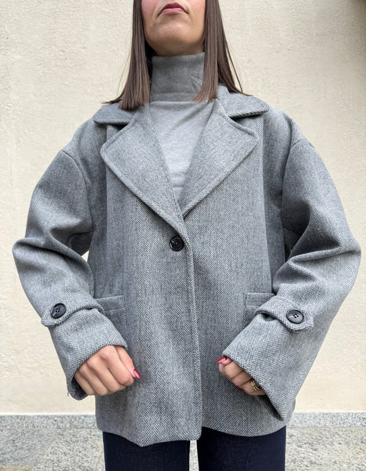 Cappotto corto monopetto Grigio