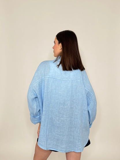 Camicia in lino Deserto Azzurra