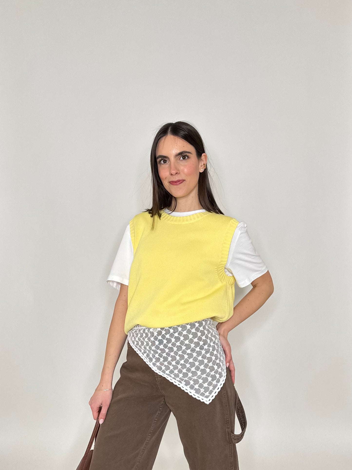 Gilet basic 100% cotone Giallo