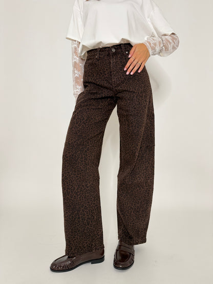 Jeans Balloon Fit leopardato