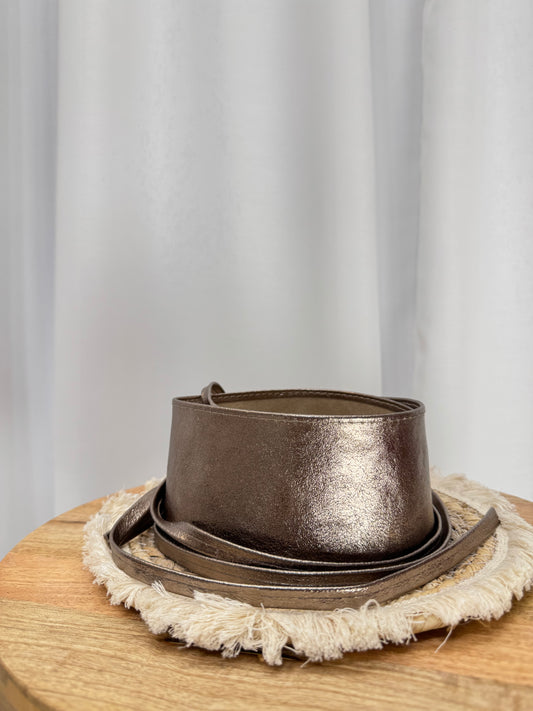 Cintura fusciacca vera pelle Bronzo