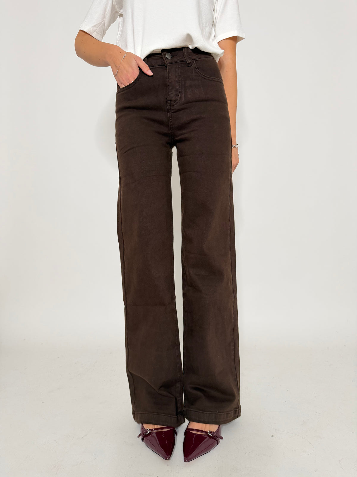 Jeans "Madrid" Wide Leg cioccolato