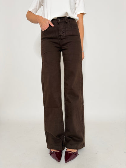 Jeans "Madrid" Wide Leg cioccolato