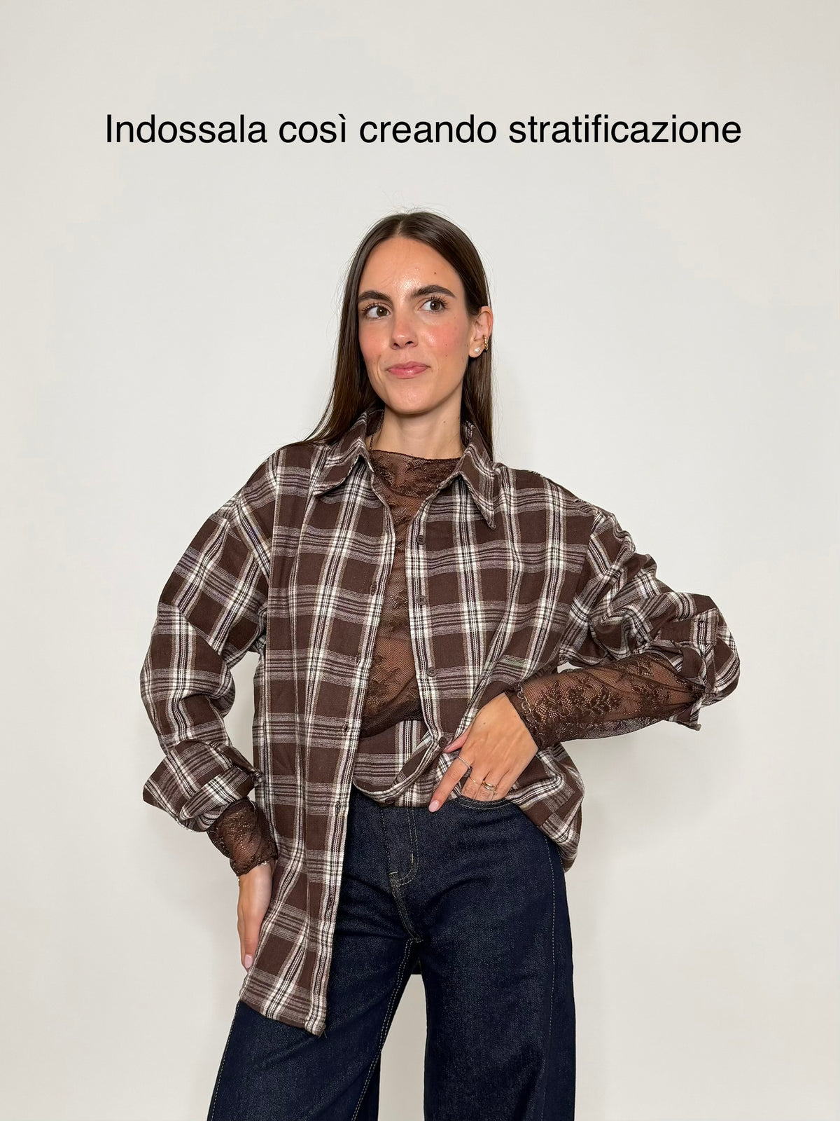 Maglia in pizzo ciccolato