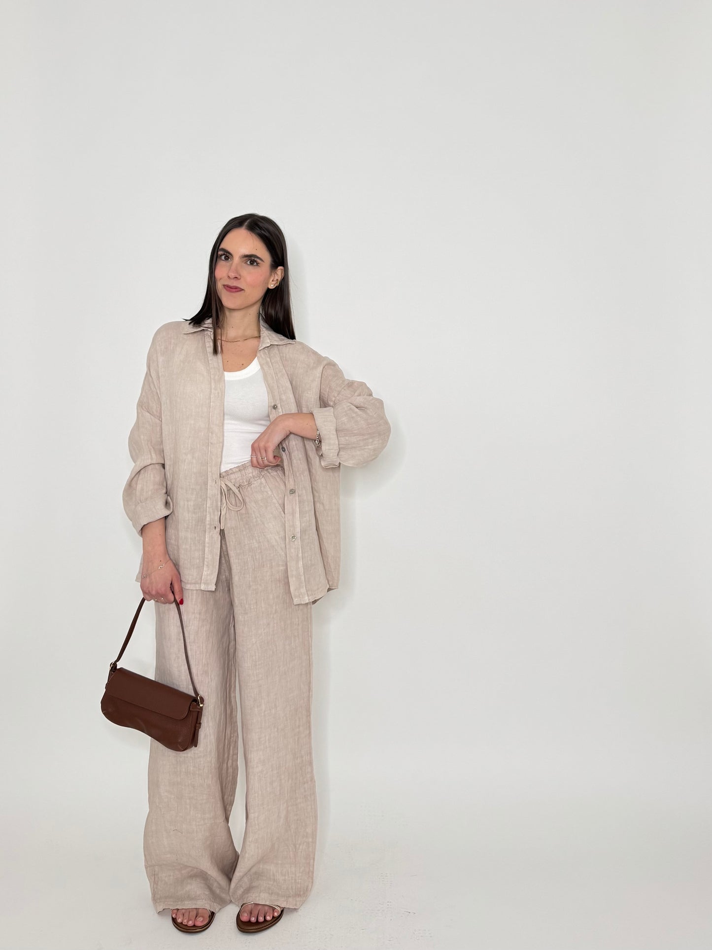 Pantalone in lino Deserto Beige