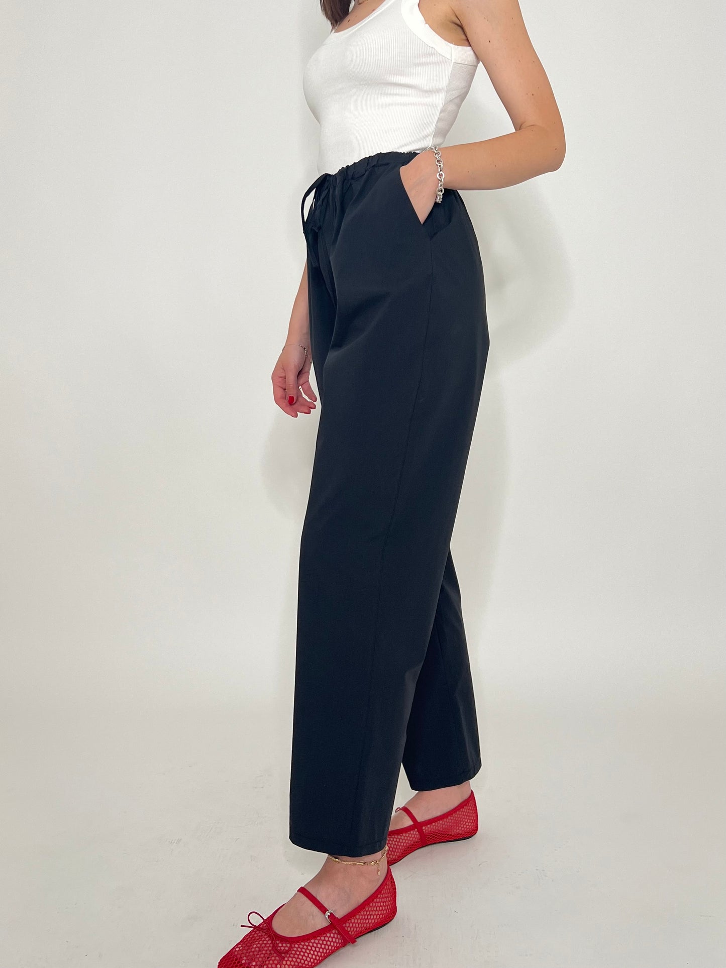 Pantalone fresco cotone Office Nero
