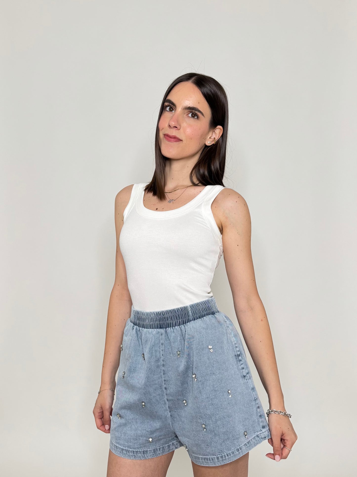 Completo denim in cotone con caboshon
