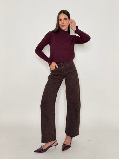 Jeans Barrell Fit leopardato