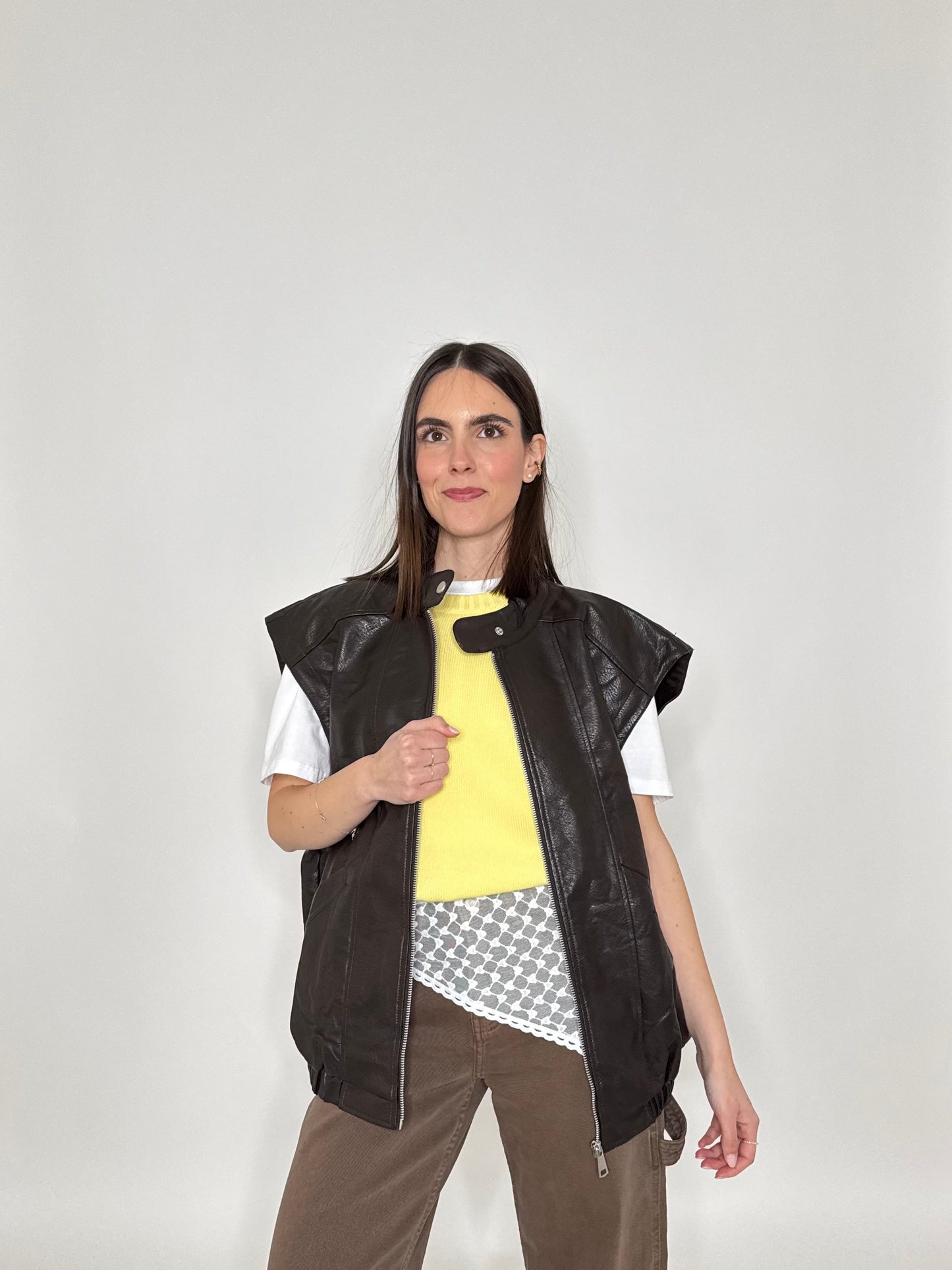 Gilet basic 100% cotone Giallo