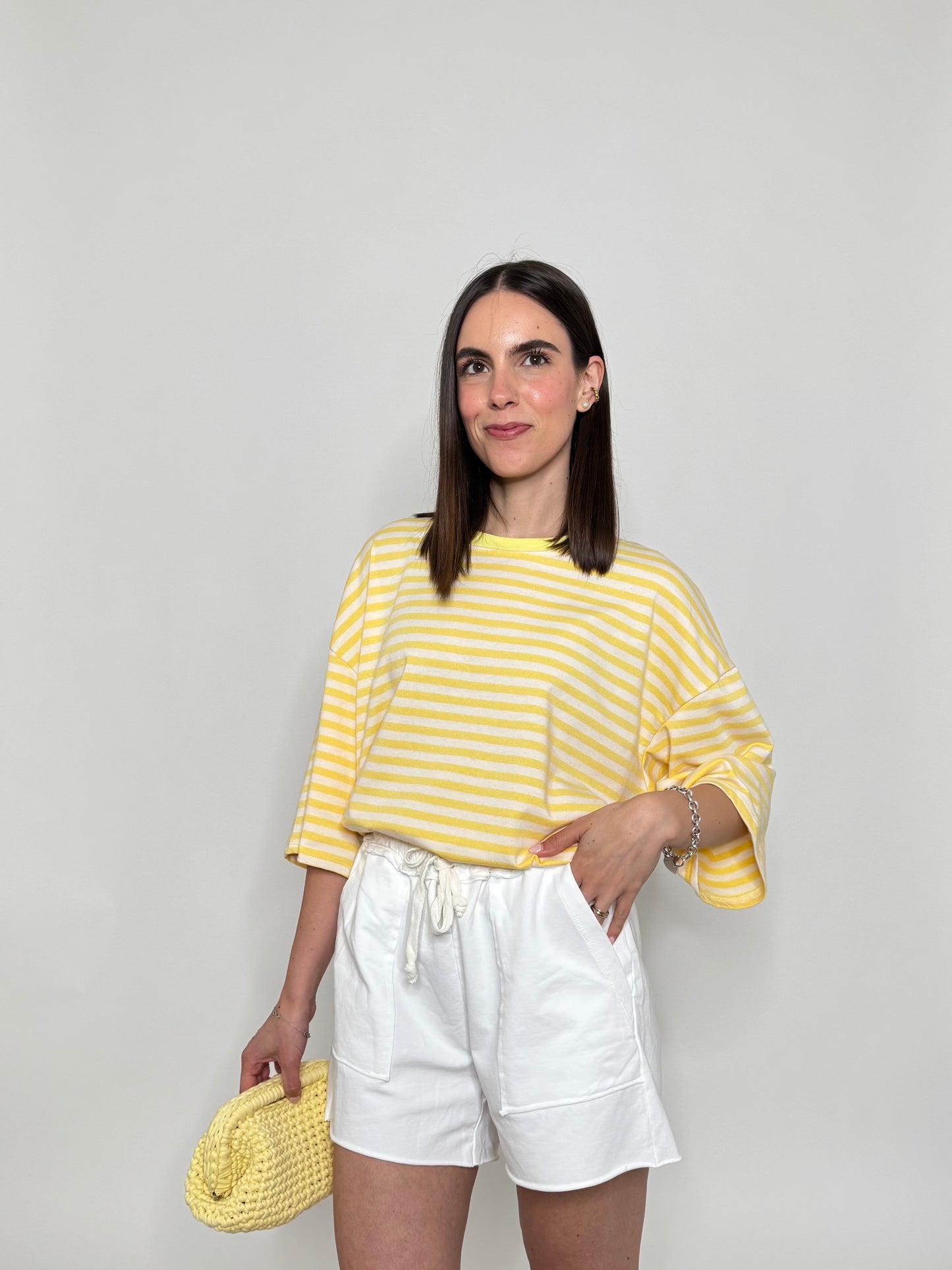 Pantaloncino in maglina cotone Comfy Panna