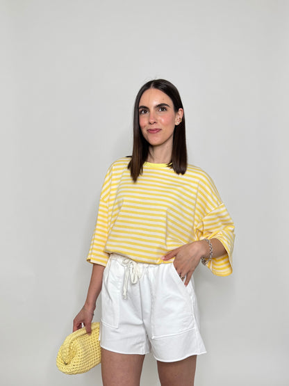 Pantaloncino in maglina cotone Comfy Panna