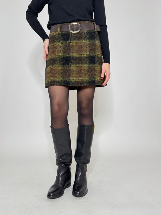 Gonna in lana cotta con cintura