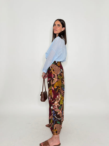 Gonna pareo in fresca viscosa jungle multicolor