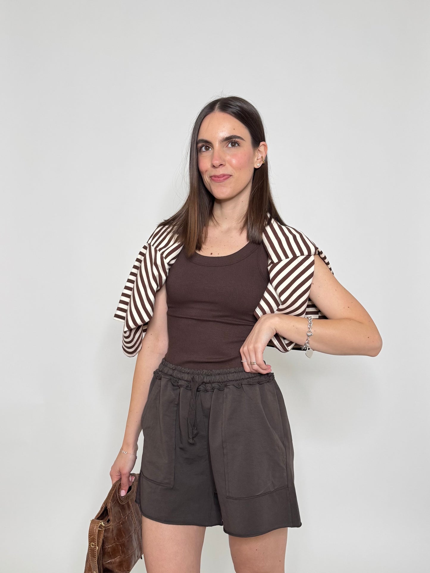 Pantaloncino in maglina cotone Comfy Cacao