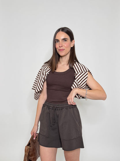 Pantaloncino in maglina cotone Comfy Cacao