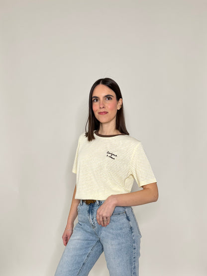 T-shirt righe light cotton Giallo