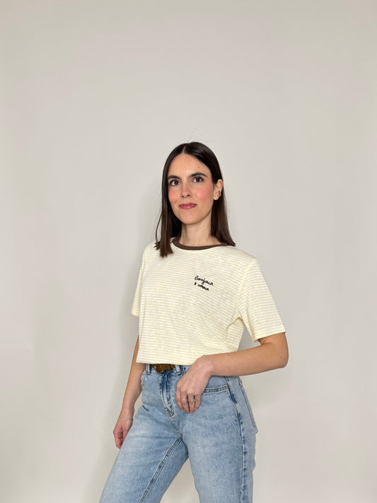 T-shirt righe light cotton Giallo