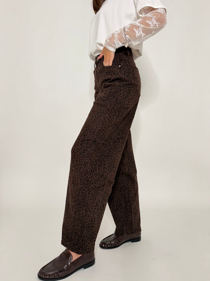 Jeans Balloon Fit leopardato