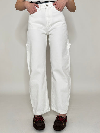 Jeans barrel fit Bianco