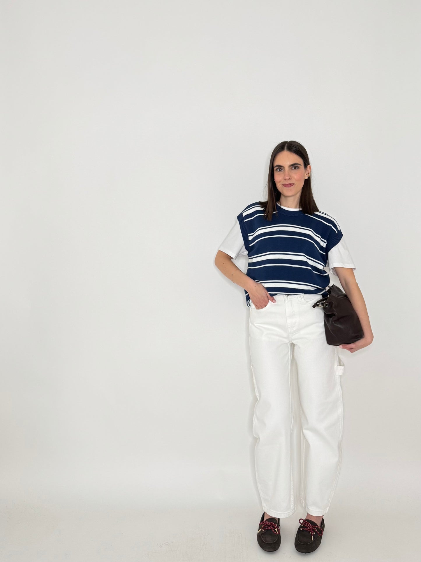 Jeans barrel fit Bianco