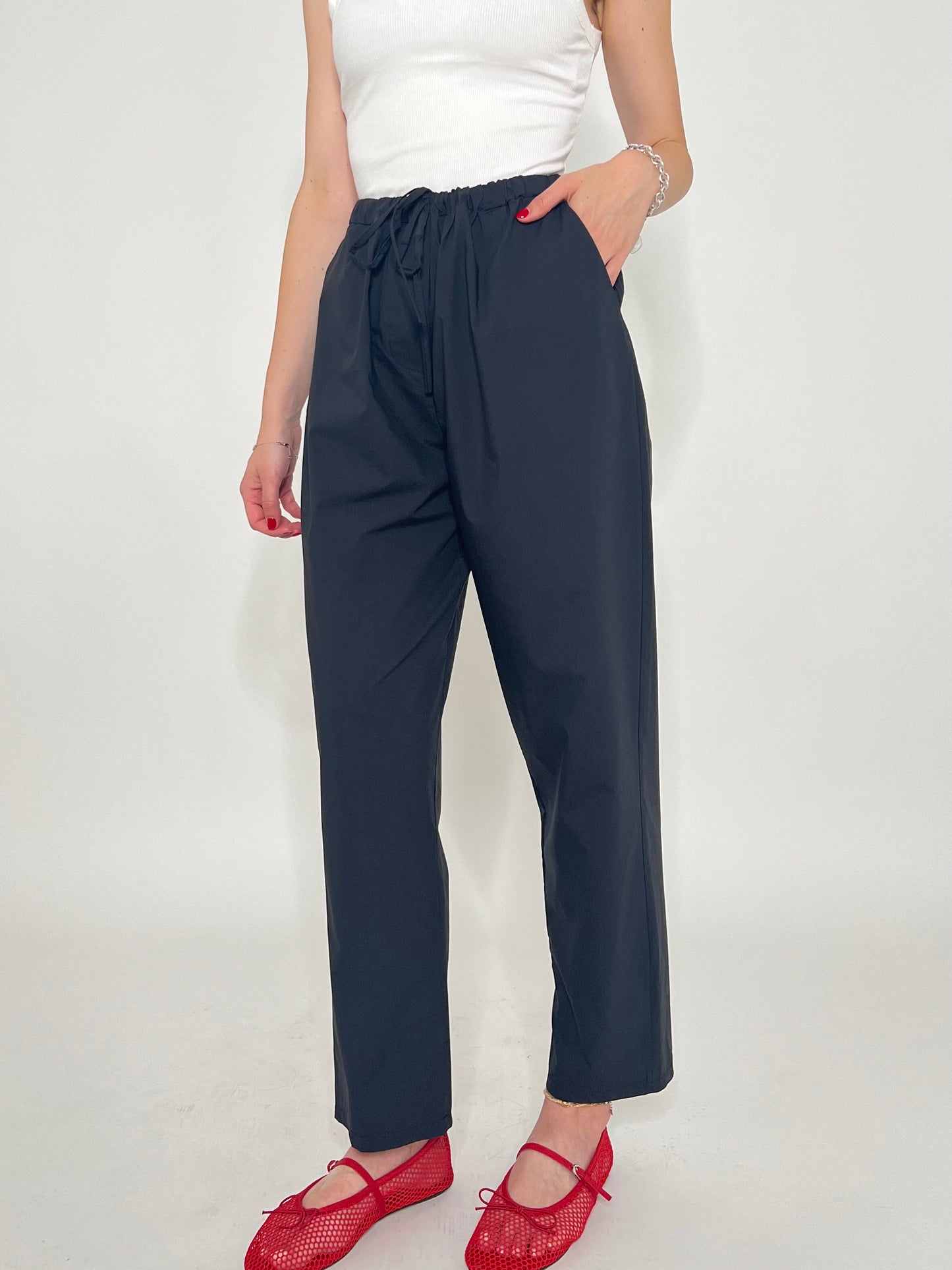 Pantalone fresco cotone Office Nero