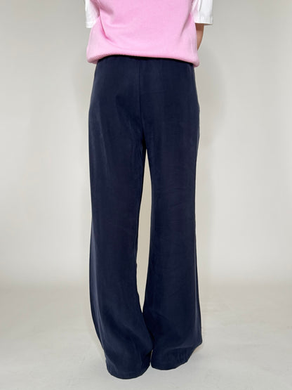 Pantalone taglio sartoriale tessuto viscosa manopesca Blu Navy