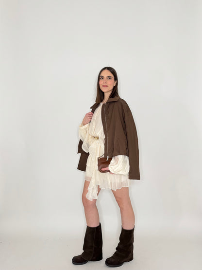 Abito mini in tencel effetto goffrato Burro