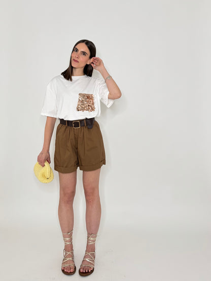 Short city light cotton Caramello