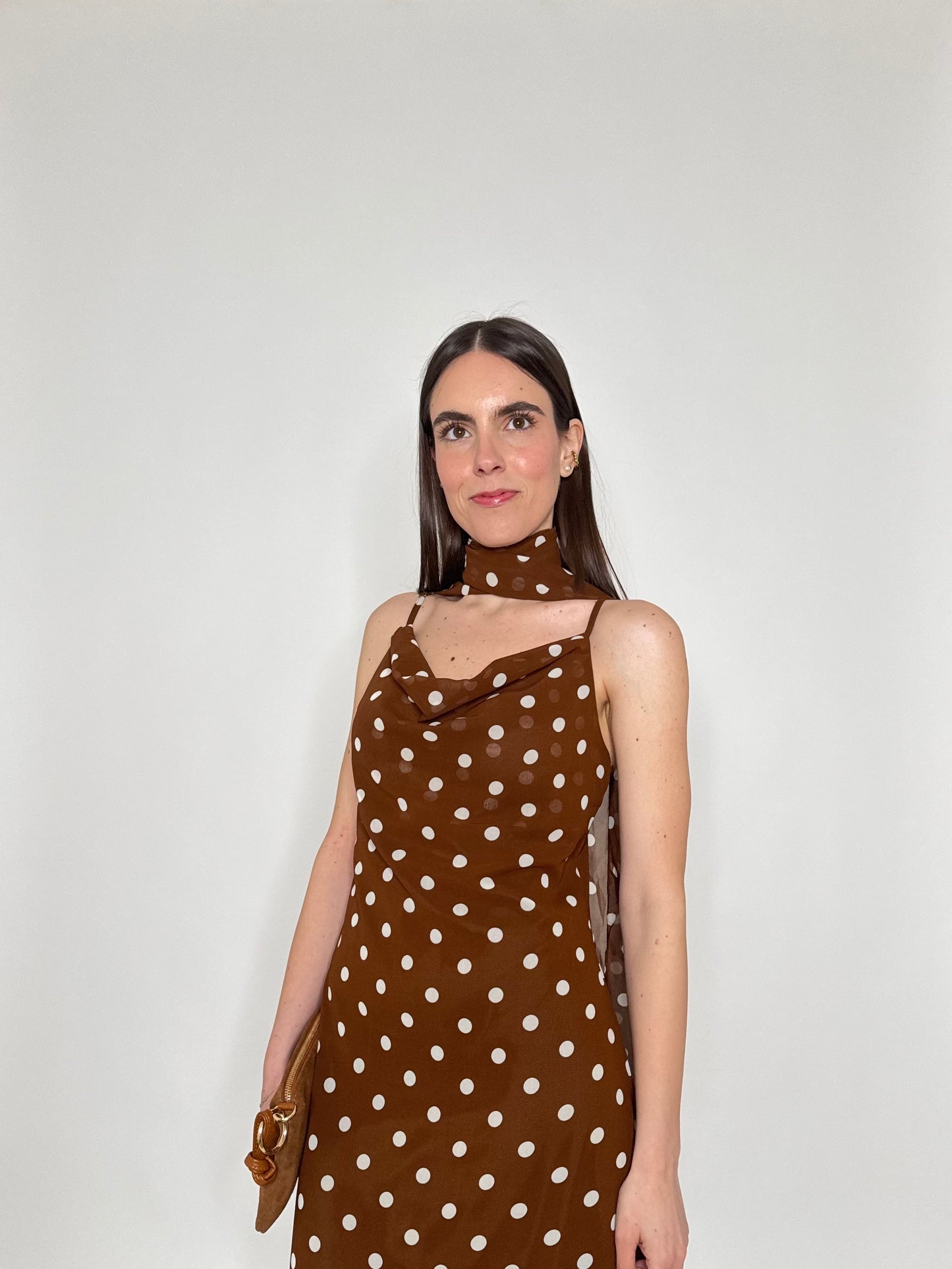 Abito Flamenco lungo pois Cioccolato