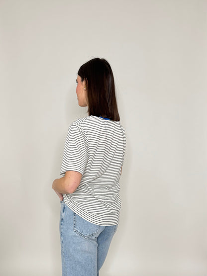 T-shirt righe light cotton White/Black
