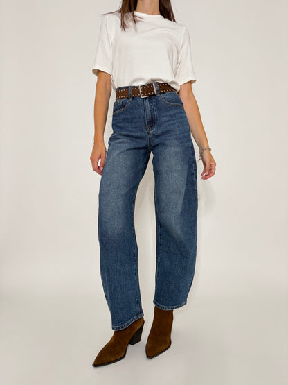 Jeans Balloon Fit in Denim Blu