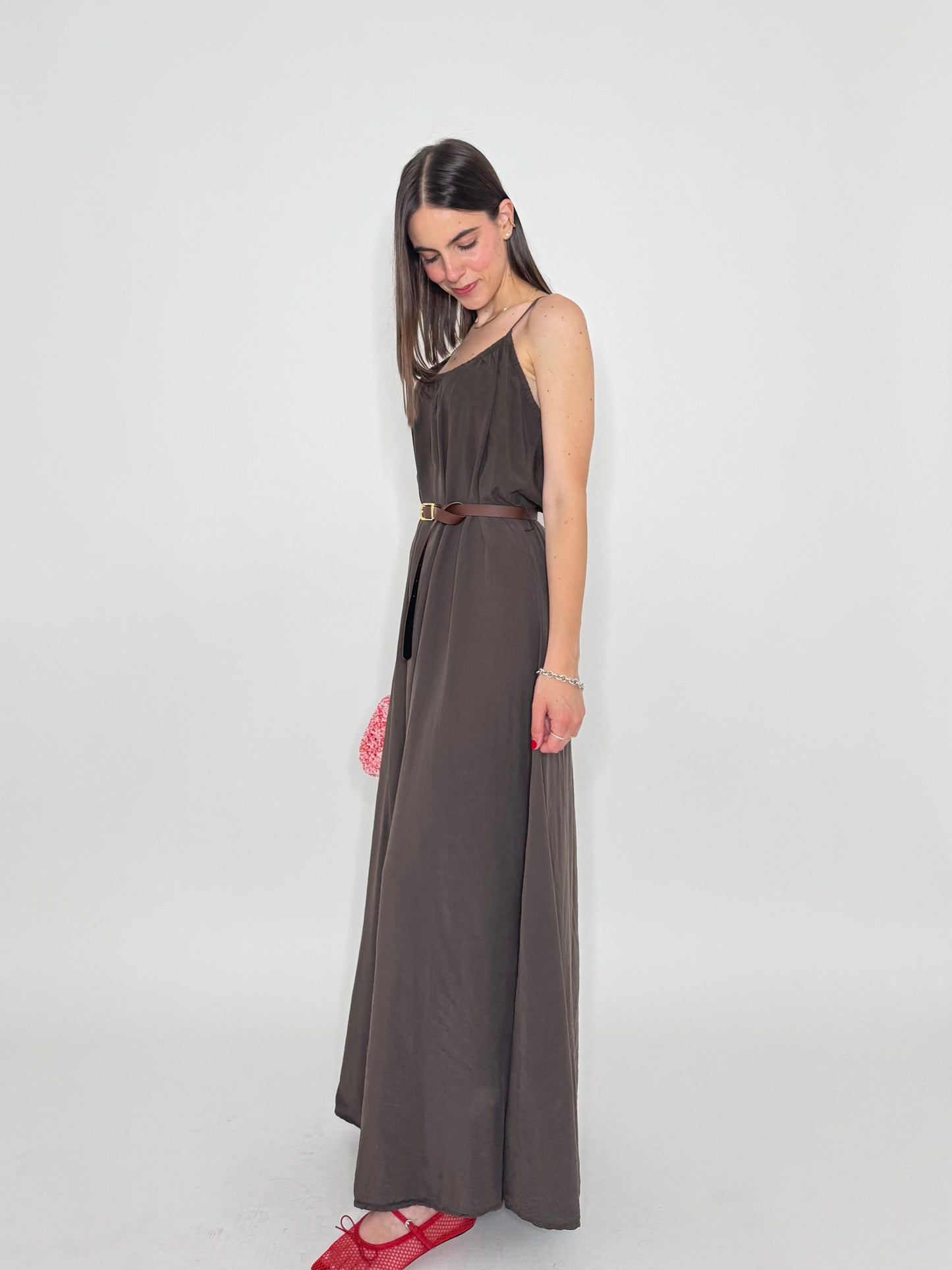 Abito Clelia in 100% tencel Moro