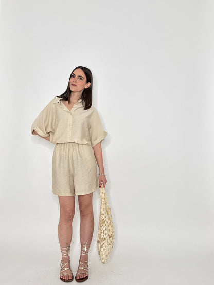 Completo Kelly in viscosa beige