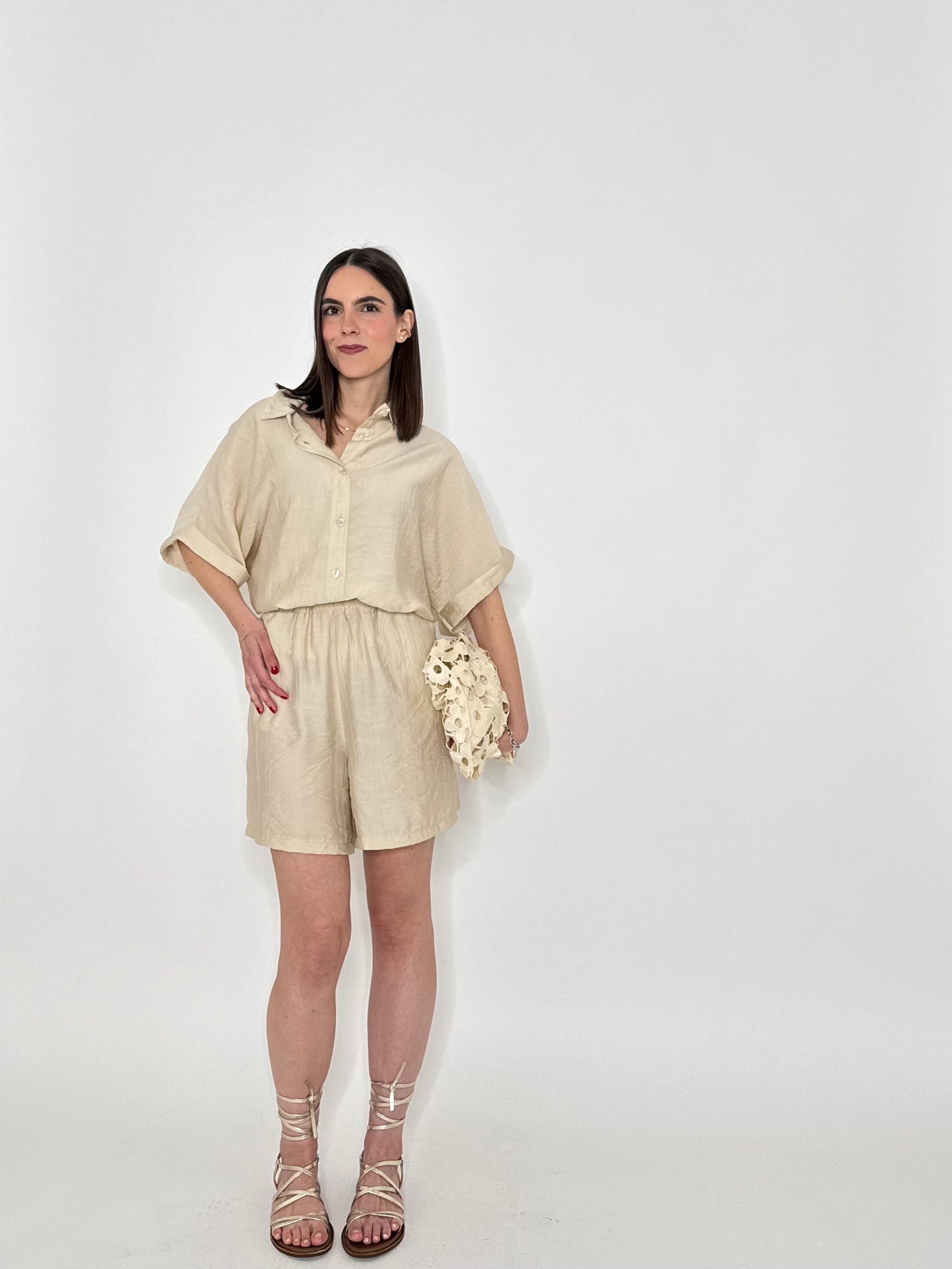 Completo Kelly in viscosa beige