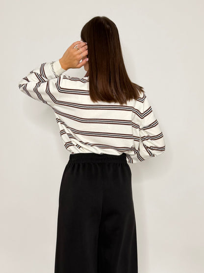 Pantalone palazzo relax fit in viscosa nero