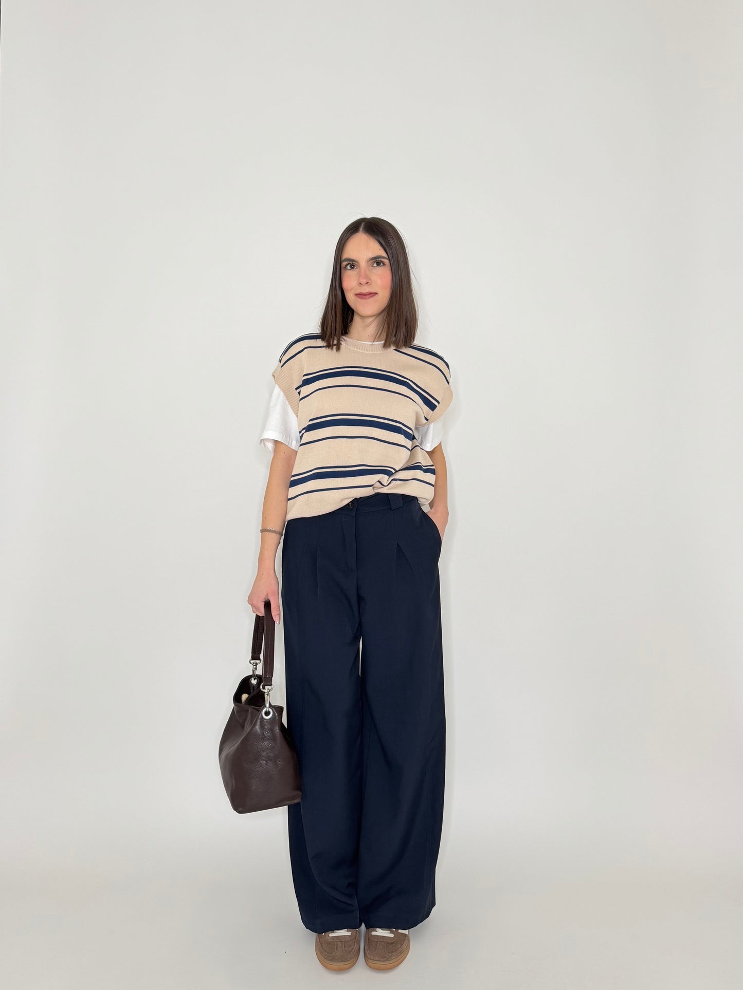 Pantalone Icon Wide leg Blu